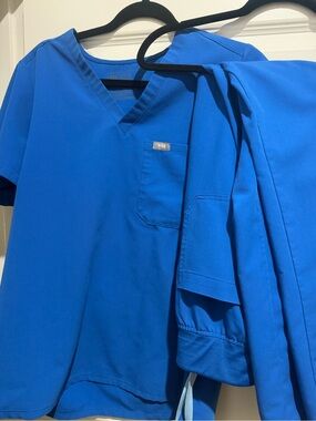 FIGS Royal Blue V-Neck Scrub Top